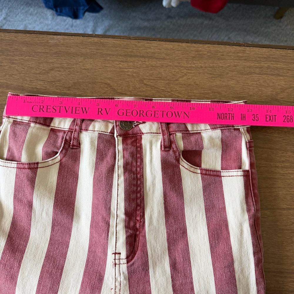 Show Me Your Mumu Berkeley Bell Flare Jeans Red Stripe High Rise 28 - Picture 10 of 12